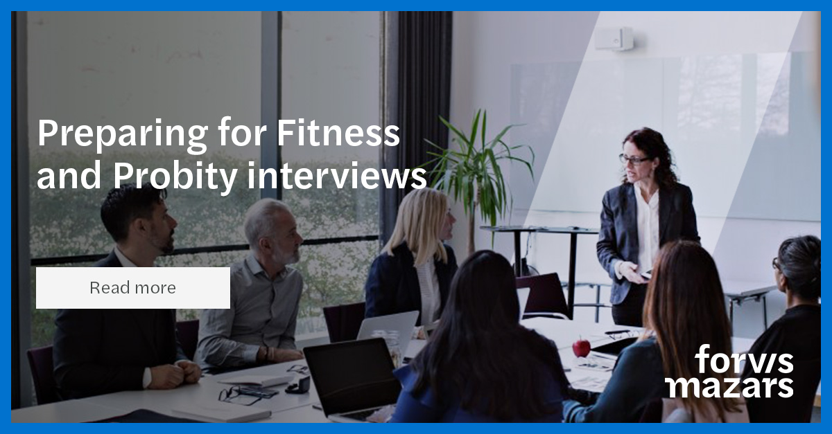 Preparing for Fitness and Probity interviews