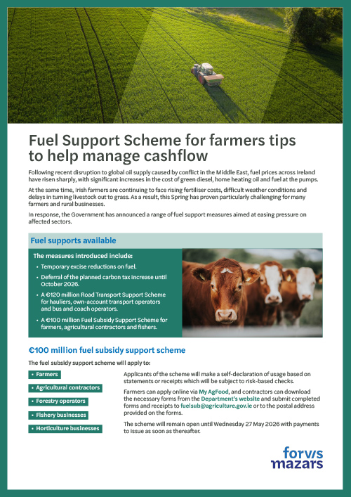 Fuel Support Scheme for farmers and top tips to help manage cash flow