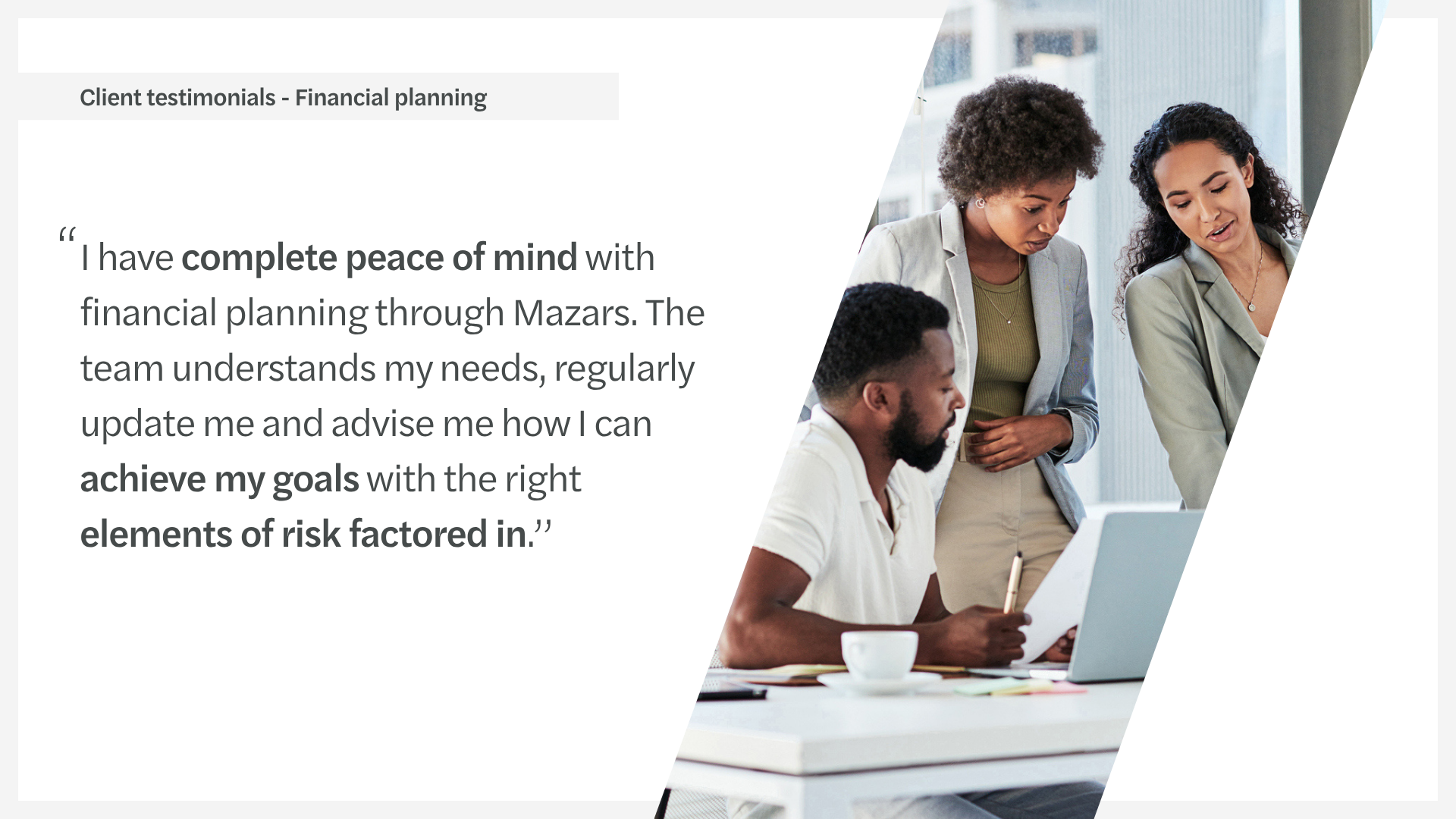 UK Financial Planning services Client testimonial