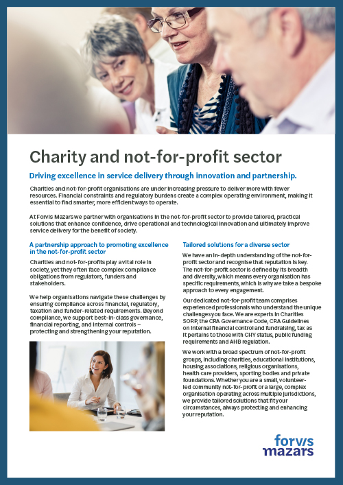 Charity and not-for-profit services