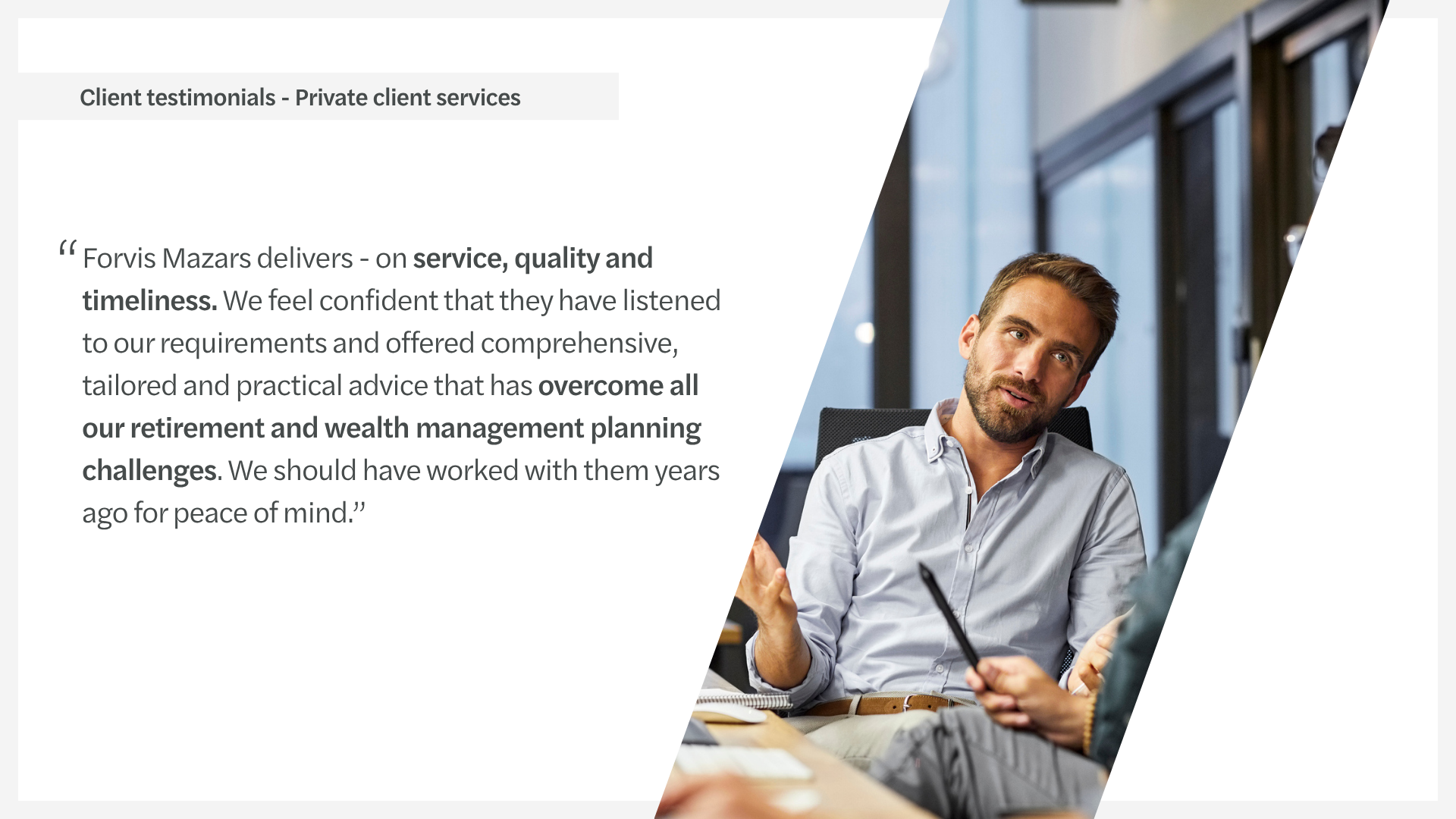 UK Financial Planning services Client testimonial