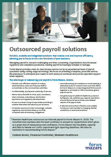 Outsourced payroll solutions | Forvis Mazars in Ireland