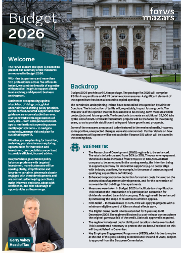 Budget 2026 by Forvis Mazars