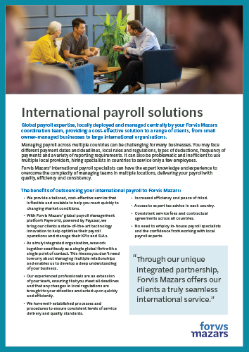International Payroll Solutions | Forvis Mazars in Ireland