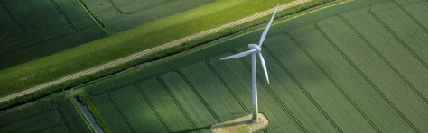 pala eolica in un parco verde