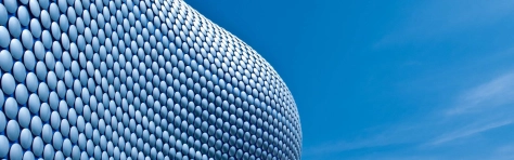 A close up image of a modern building exterior