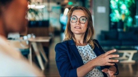 Women speaking in a meeting