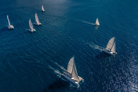 Ships floating through the sea