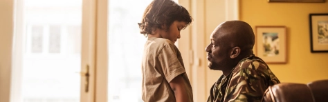 Family, Son and father, Indoor setting, Discussion, Uniform