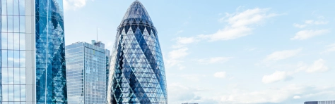 London skyline with The Gherkin skyscraper