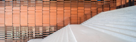 big stairs in the stylish building