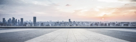empty ground front of skyline and cityscape, Shanghai, china, asia.