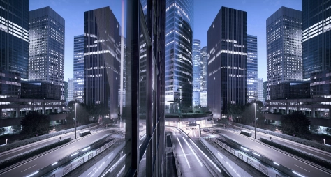 Auditoria e asseguração. Vista de prédios em La Defense, Paris, França.