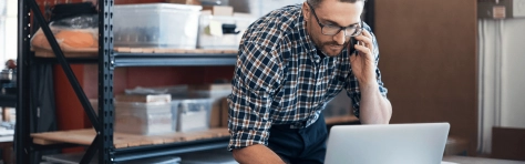 man on laptop in office