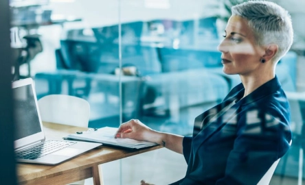 Woman looking into distance thinking of human rights