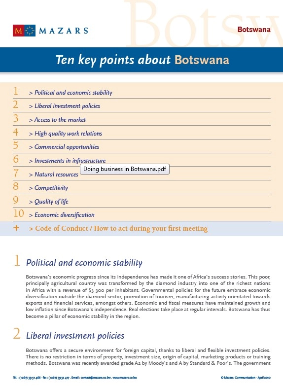 Doing business in Botswana