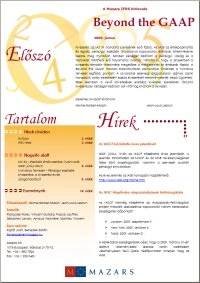 IFRS newsletter cover - hungarian