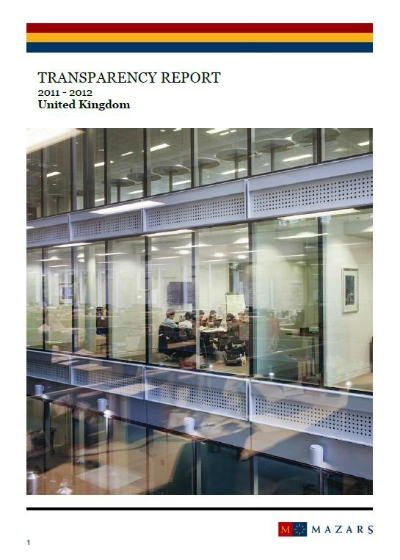 Mazars UK - Transparency Report 2011-12_cover