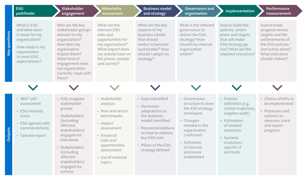 ESG Strategy - ESG strategy seven steps graphic