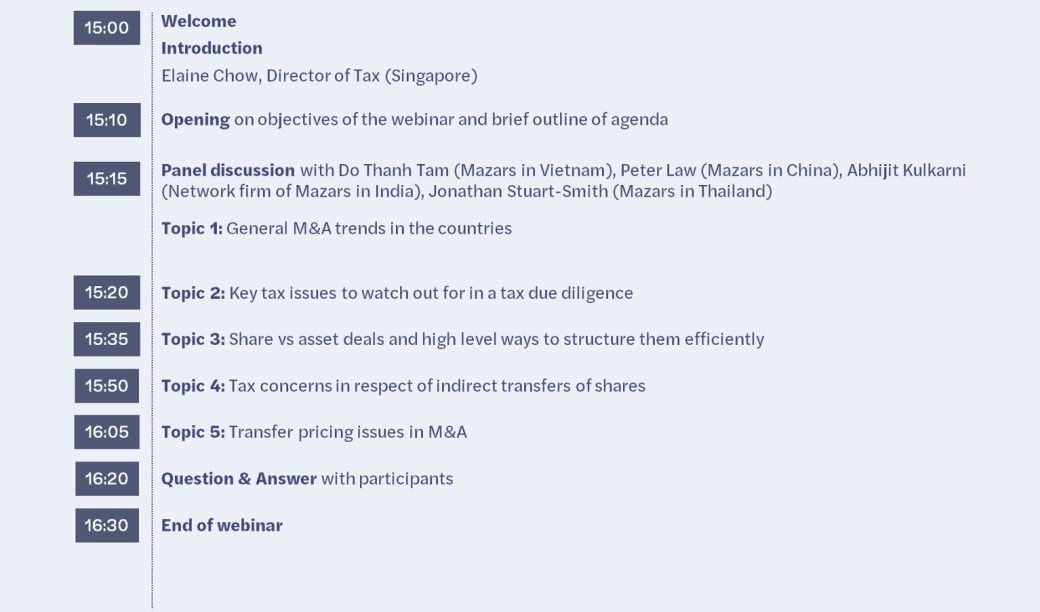 M&A Tax in Asia-Pacific_Agenda