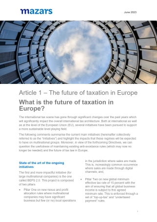 Article 1 - future in taxation