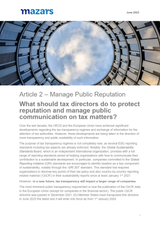 Article #2 Manage Public Reputation