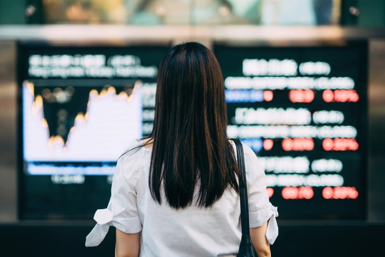 woman, stock exchange, business, financial district